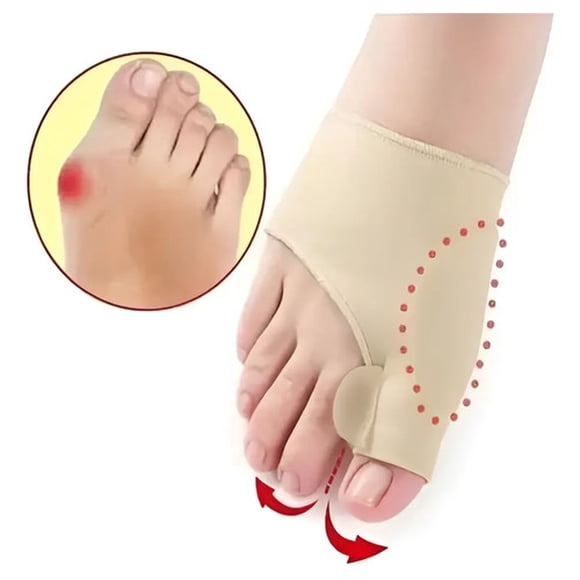Par Calcetines Protectores Para Juanetes Separador De Dedo Beige