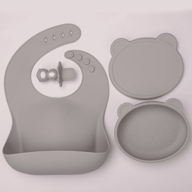 Make Mealtime Easier with this Baby Silicone Bib Spoon Suction Bowl Set!