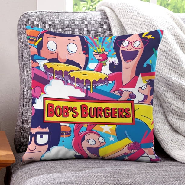 Bob's Burgers Fundas de almohada de terciopelo con tema, regalos de funda de almohada, decoración para el hogar, cojín de lanzar, regalo de cumpleaños para fans y parejas.66*66cm.