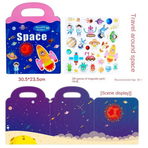 Portable Cartoon Magnetic Stickers, Toddlers Children Repeated Stickers, Enlightenment Early Education Puzzle Books