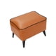 thumbnail image 1 of Taburete reposapiés otomano rectangular eco cuero caramelo, 1 of 8