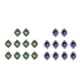thumbnail image 1 of Adornos Para álbumes De Recortes Con Botones Y Cuentas Traseras Planas De Diamantes De Imitación Verde Azul Real, 1 of 2