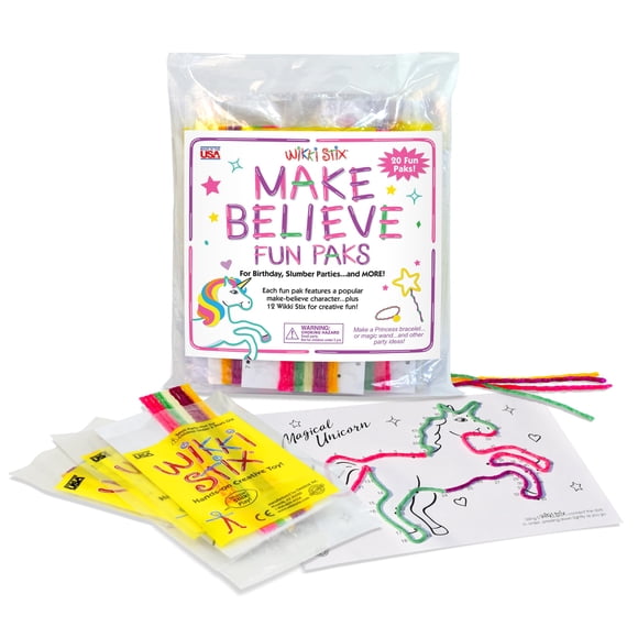 Party Favors Wikki Stix Make Believe con unicornios y sirenas