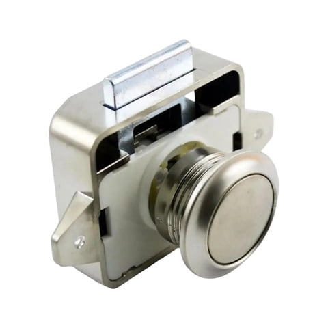 Magideal - Cerradura De Pestillo Con Botón, Cerradura De Armario, Fácil Instalación Sin Llave, Cerradura De Pestillo De Gabinete Con Perilla De Cajón Para Yate, Estilo D