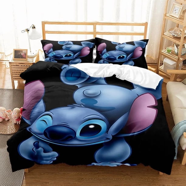 v1418 Bed Sheets Lilo&Stitch Bedding Set,Boys Girls Twin Queen Size,Cute Pink Duvet Cover Pillowcase Bed Kids Adult 3-Piece Bedding Set (1 Duvet Cover + 2 Pillow Shams) Bed Sheets ju1418