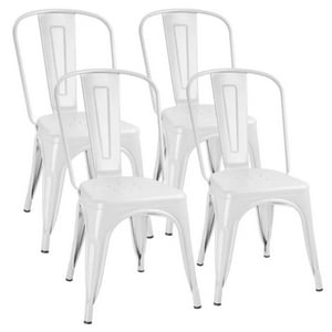 Pandalino - Pack 4 Sillas Tolix Acero Blanca | Resistente Para Exterior E Interior Blanco