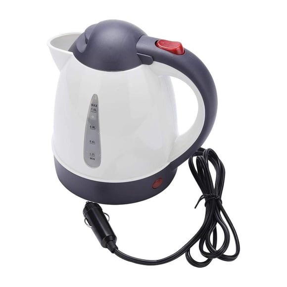 Hervidor y calentador de agua para auto Smowfes de 12 V, alimentado por batería, 1 L