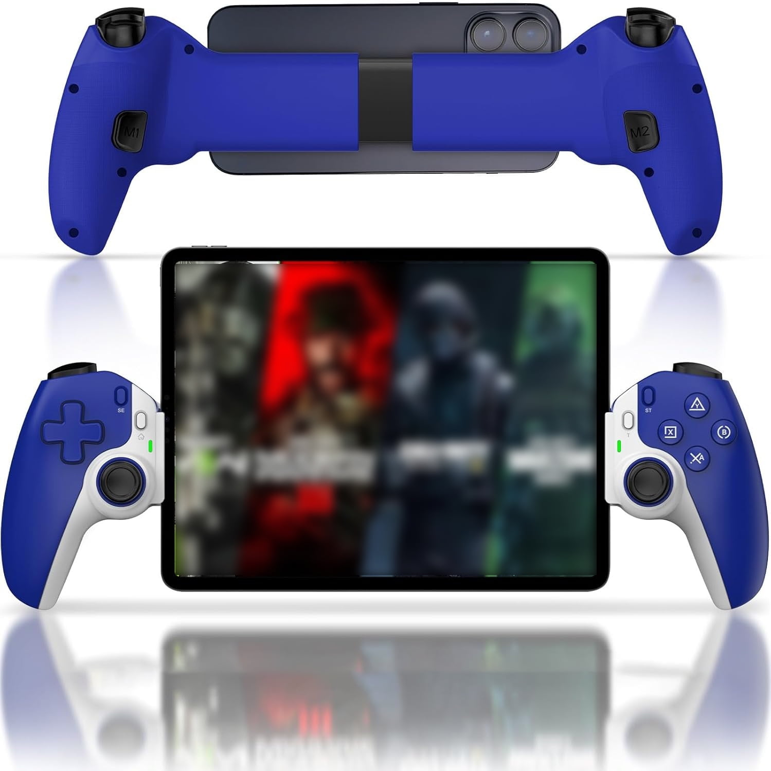 Genérico - Mando De Juego Inalámbrico Compatible Con Iphone/ipad/android/tablet/xbox Cloud/switch/ps4/ps Remote Play, Con 2 Botones Traseros, Hall Rocker, Hall Trigger, Tamaño Ajustable 130-280mm-azul