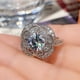 thumbnail image 4 of Exquisite Vintage Flower Zircon Ring - Elegant Round Zircon Inlaid Ladies Ring, 4 of 5
