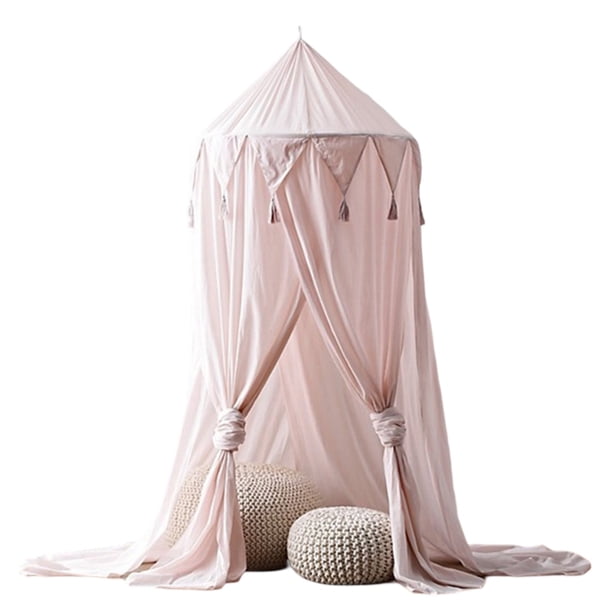 Dosel de cama para niños, cuna redonda para bebé, carpa de juego con forma de castillo para interior y exterior, decoración colgante para casa, rincón de lectura, lona de algodón coral