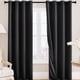 thumbnail image 1 of Xiao Hua cortinas opacas de 52 x 63 pulgadas, negras con forro opaco aislante negro, ideales para el dormitorio en verano, brindan privacidad y son lavables a máquina., 1 of 3