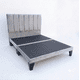 thumbnail image 1 of Cama europea 2 plazas de 150x190 con respaldo de rayas Gris claro y bases divididas, 1 of 2
