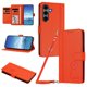 thumbnail image 1 of Funda Cartera Trébol para Samsung Galaxy S25 Plus con Ranuras Tarjetas y Carga Inalámbrica Naranja, 1 of 6