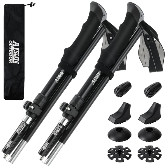 Bastones de trekking plegables y livianos de aluminio AISUNOUTDOOR
