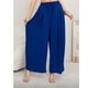 thumbnail image 2 of Pantalon Palazzo Algodon Mujer Tipo Lino Casual Playero Bolsillos 3004, 2 of 2