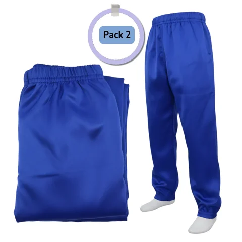 Genérico - Pack 2 Pantalones Buzo Fantasia Niño Niña Escolar Azul / Verde