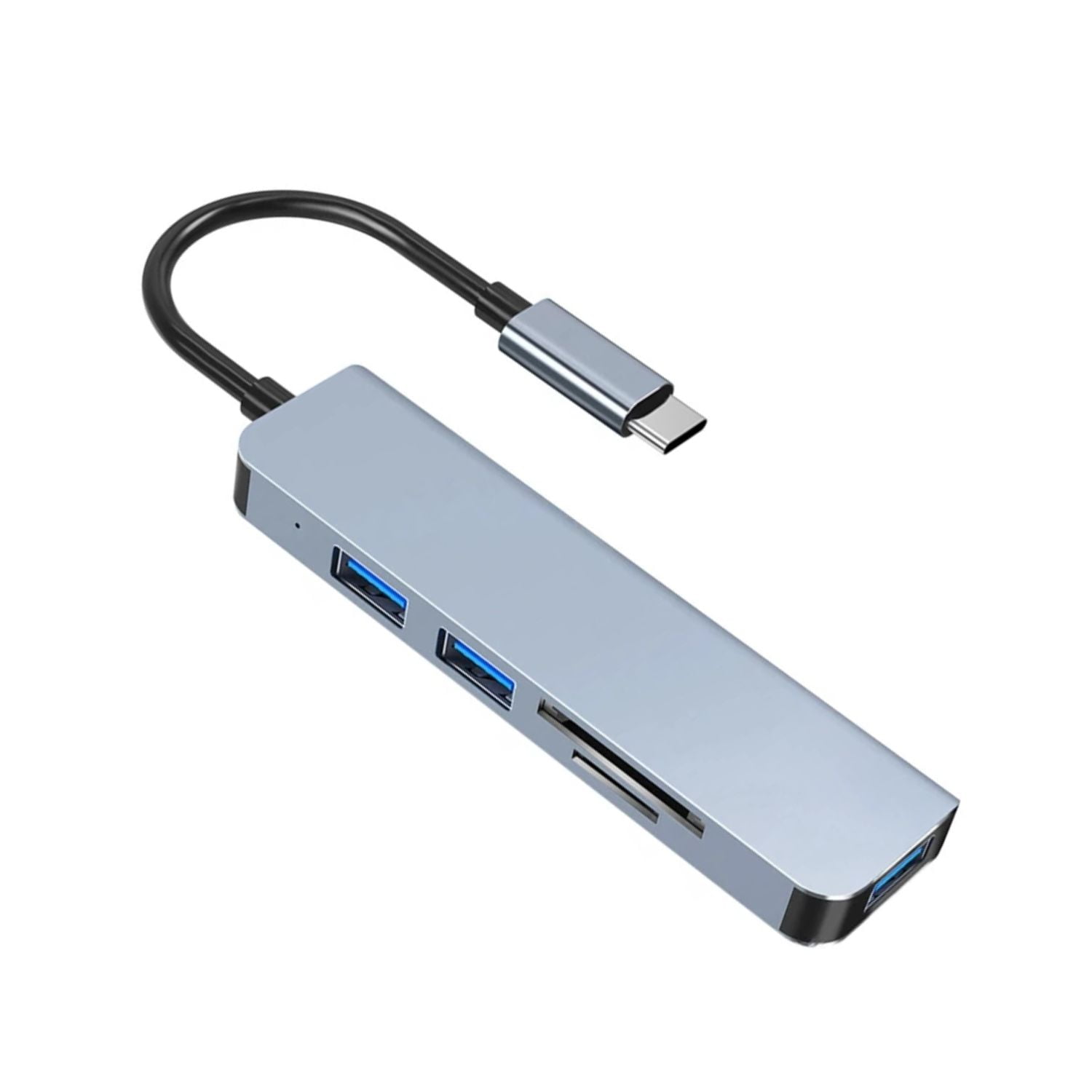 Genérico - Hub Tipo C 5 En 1 Con 2 Lectores Tarjeta Usb