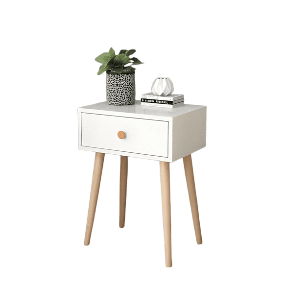 Velador Izi Life con cajón brillante 40x30x55 blanco