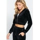 thumbnail image 5 of Chaqueta Corta con Capucha de Terciopelo Largo Slv Negra M, 5 of 5