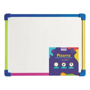 Pizarra Acrilica Magnetica Borde De Colores 21,7X28Cm. Torre Blanco