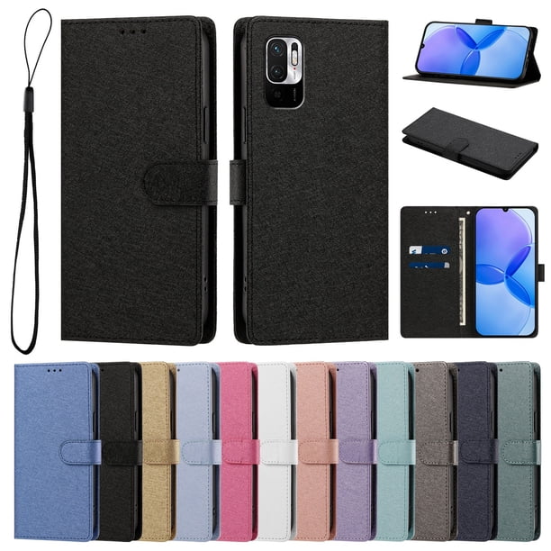 Cartera para Xiaomi Poco M3 Pro 5G con Soporte y Correa, Negro
