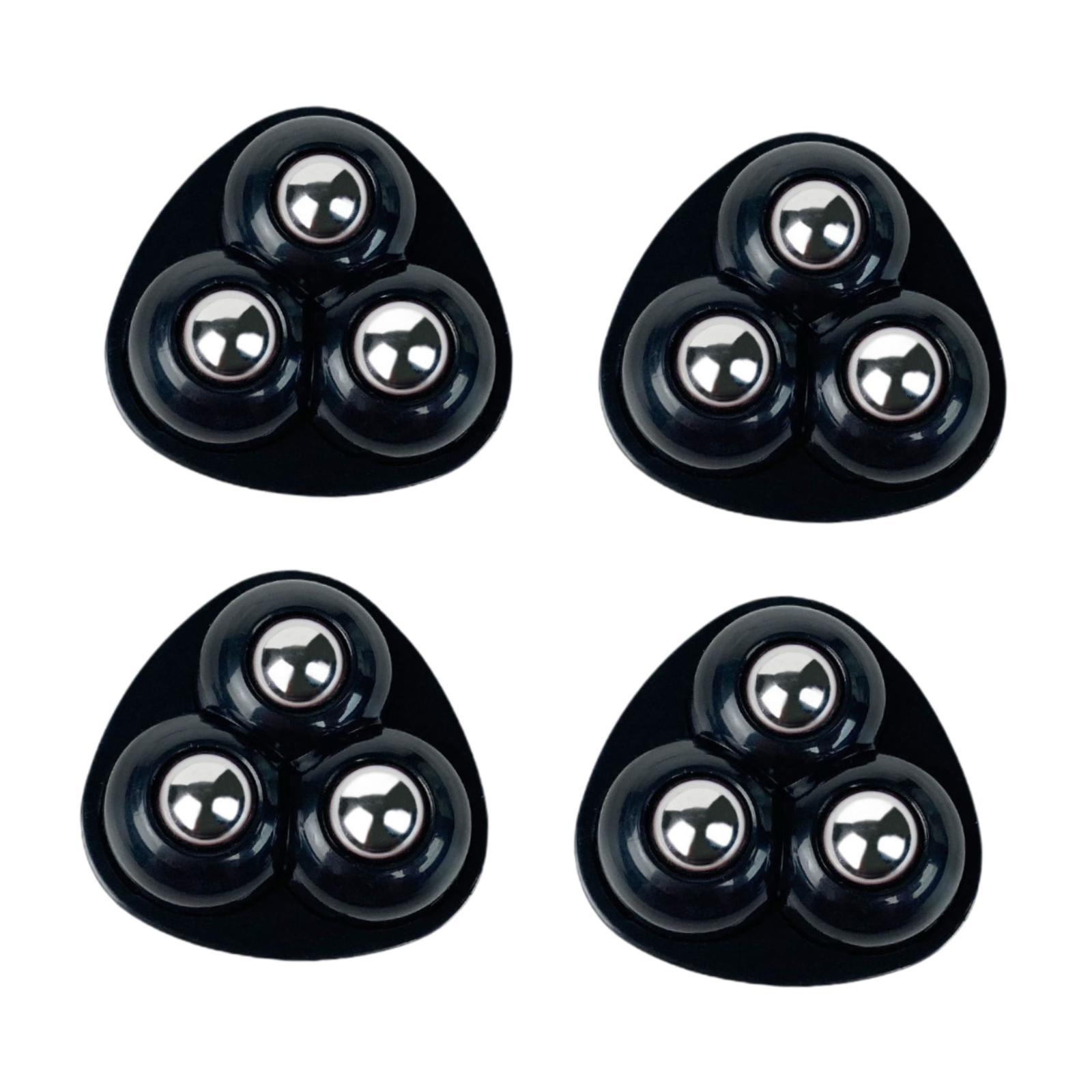 Magideal - Rueda Giratoria Autoadhesiva De 4 Uds, Giratoria De Rotación De 360 Grados, Rodillos Silenciosos De Acero Inoxidable, Deslizadores De Muebles Para C Negro