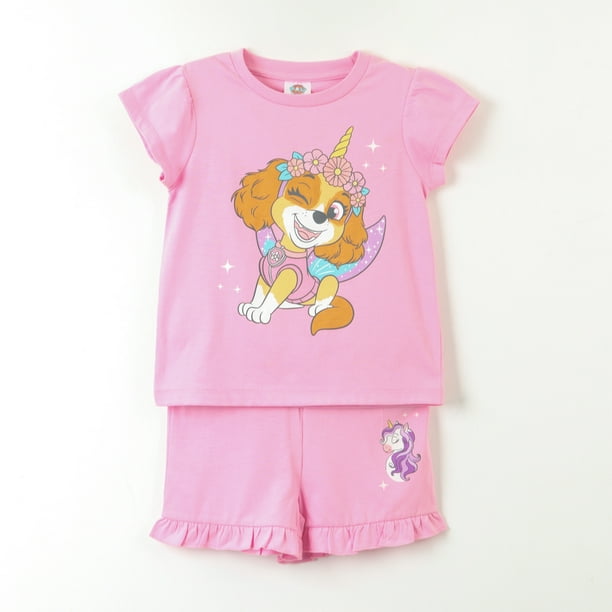 Pijama Manga Corta Niña Rosado Unicornio Paw Patrol