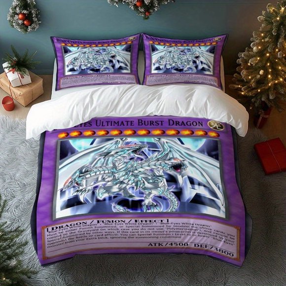 3pcs D-M Ultimate Burst Dragon Digital Print Bedding Set