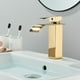 thumbnail image 1 of Grifo de baño moderno con diseño de cascada, grifo para lavabo dorado, diseño de cuerpo de metal duradero superior, agua caliente y fría ajustable, 1 of 5