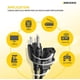 thumbnail image 5 of Cable de alimentación BRENDAZ 4,6 m 18 AWG 125 V 10 A C13 a NEMA 5‑15P, 5 of 6