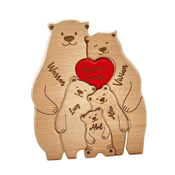 Bear Family Wooden Art Puzzle Familia Diy De Osos Para Navidad Avaloramiento 5 Osos