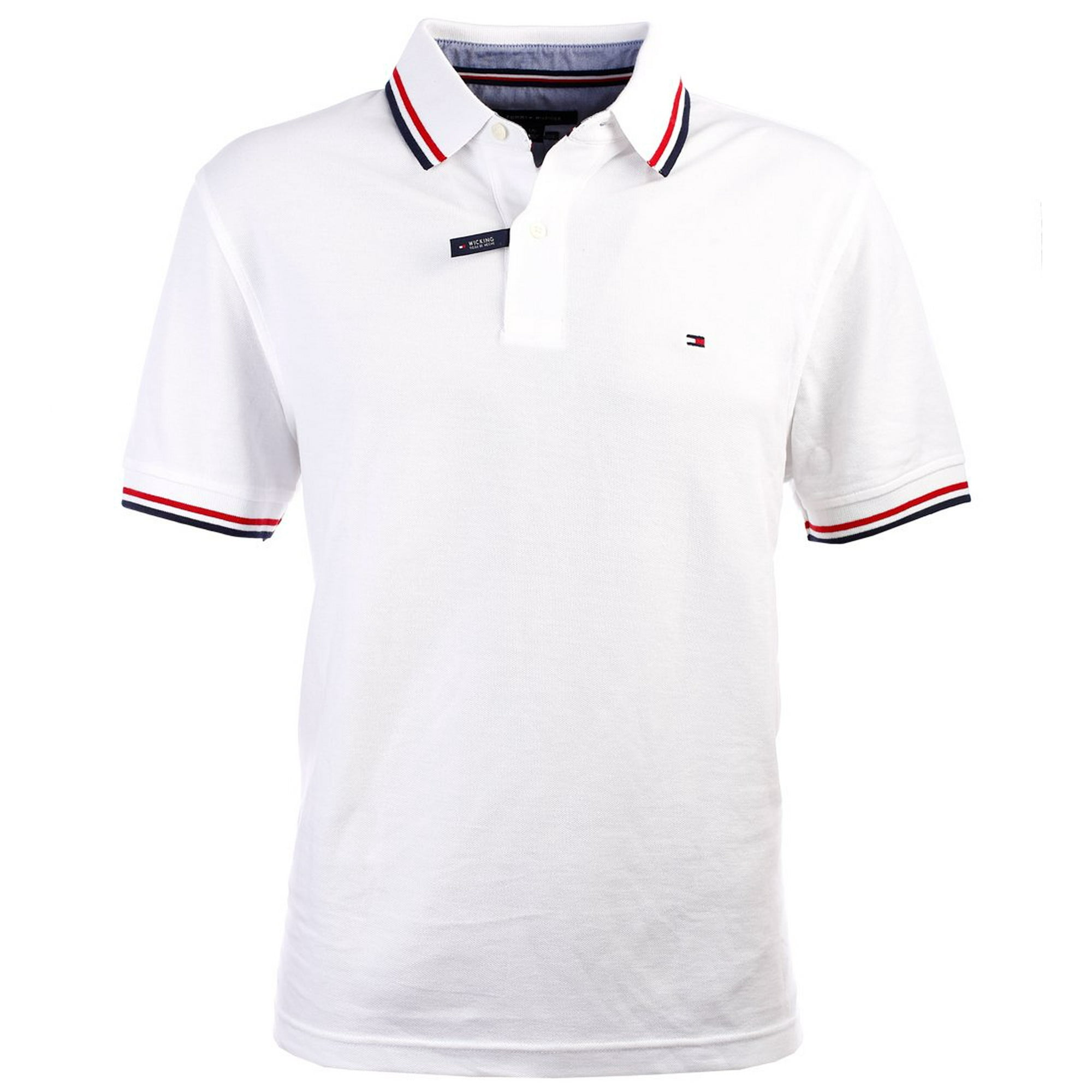 Polo Tommy Hilfiger Con Cuello A Rayas Para Hombre, Color Blanco