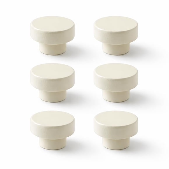 Perillas de madera para gabinete CUT & PACK de 40 mm, paquete de 6 con tornillos