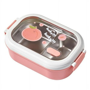 Genérico - Taper De Comida Con Diseño Durazno Rosado 1000Ml Con 2 Divisiones
