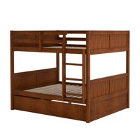 M&Ms - Full Over Full Bunk Bed With Twin Size Trundle, Walnut (Old Sku Lp000250Aal)