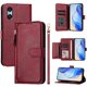 thumbnail image 3 of Funda tipo cartera para SONY Xperia 10 VI 2024 con bolsillo con cremallera, tarjetero, soporte, correa para la muñeca y tapa de cuero Rojo, 3 of 5