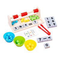 Magideal - Juguete De Matemáticas De Aprendizaje De Madera, Regalos De Clasificación De Colores, Juguete De Cálculo De Números Coloridos Para Niños Pequeños