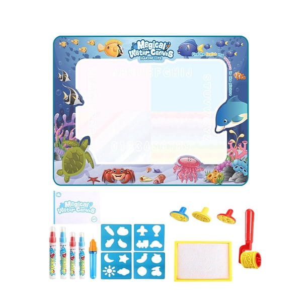 Tapete Para Garabatos Con Pintura Al Agua, Tablero Para Garabatos De Escritura Y Pintura Portátil Para Niños Mayores De 3 Años M Undersea World Set