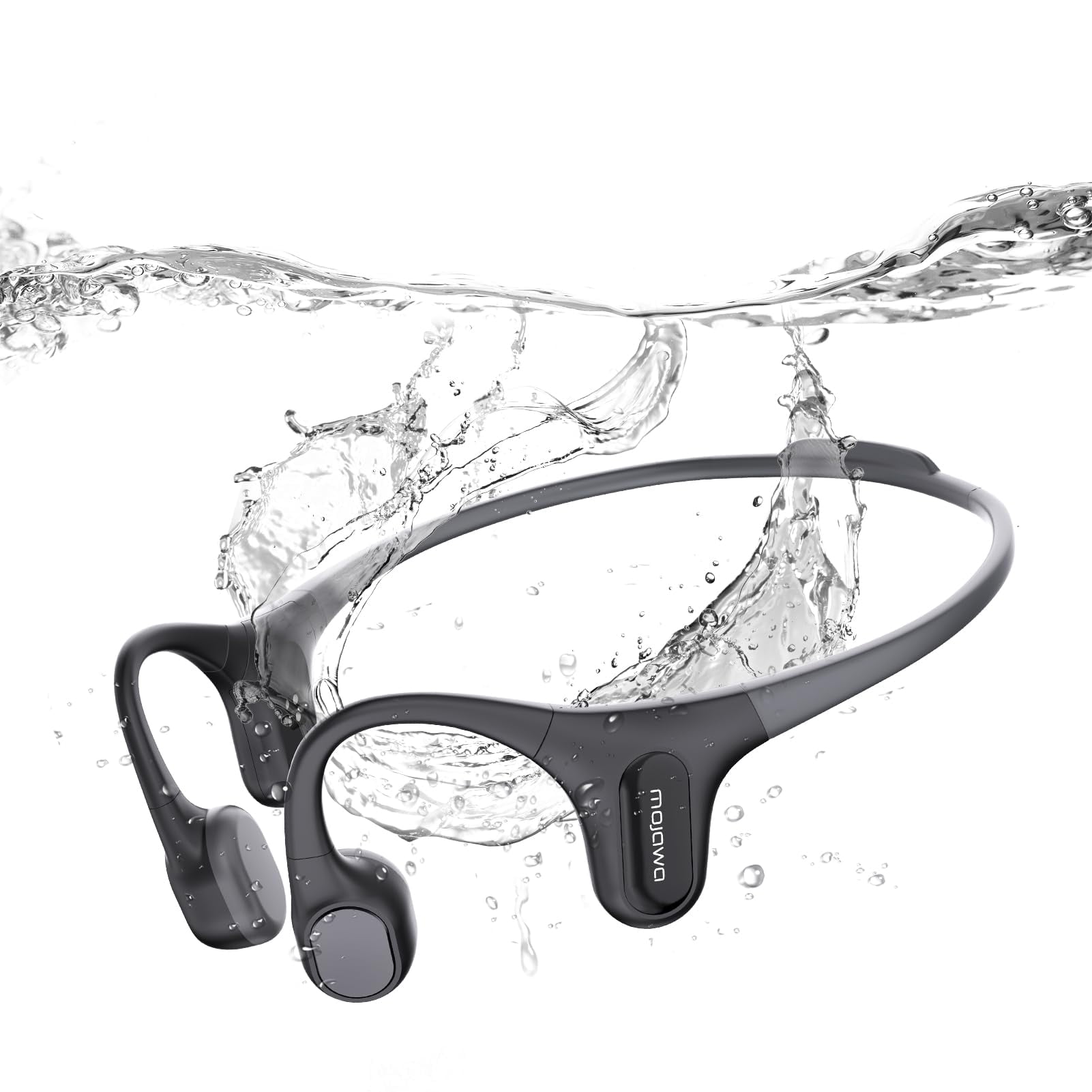 Auriculares De Conducción Ósea Mojawa Run Plus Con Mp3 De 32 Gb, Color Negro