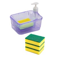 Bothyi - Dispensador De Jabón Y Soporte Para Esponja, Botella Dispensadora De Jabón Líquido Para El Hogar