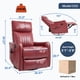 thumbnail image 1 of Red Faux Leather Heat Massage Manual Recliner Chair with Rocker and Swivel for Living Room, 1 of 3