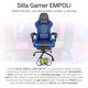 thumbnail image 3 of Silla Gamer Empoli Odín Ergonómica Apoyapiés Azul, 3 of 4