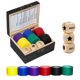 thumbnail image 1 of Juego de dados Aikgidtt con 3 dados de madera y 72 fichas en caja, 1 of 5