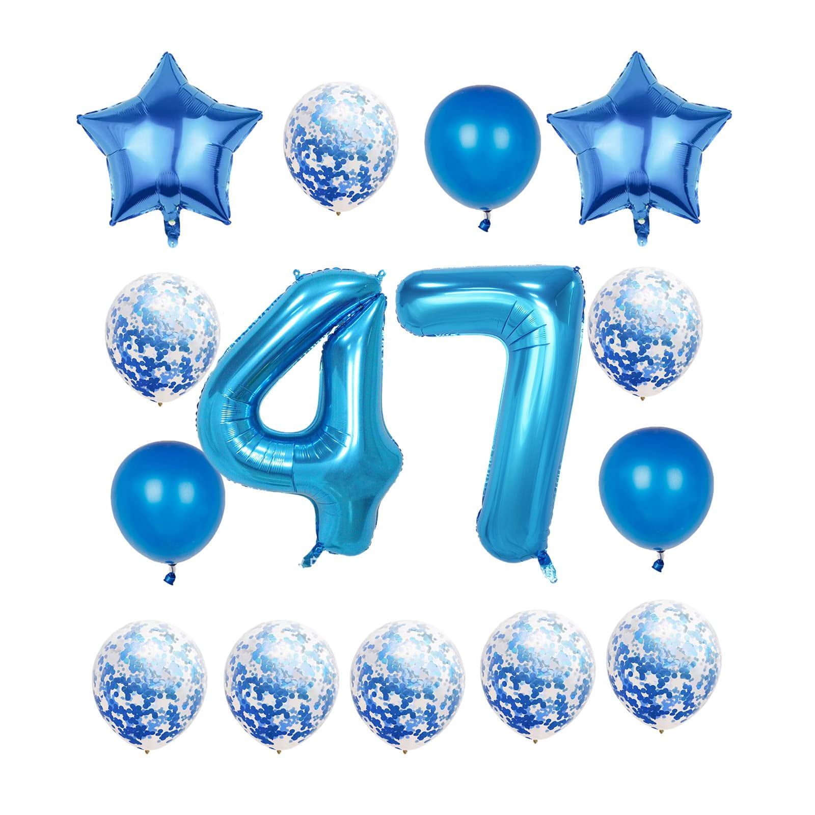 Artículos De Fiesta Para Decoración De 47 Cumpleaños De Xlood, Color Azul