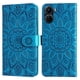thumbnail image 3 of Funda tipo cartera FOXDOCK para Vivo Y16 4G , diseño girasol en relieve, cuero PU, cierre magnético, soporte y tarjetero, 3 of 5