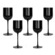thumbnail image 1 of Juego de 25 copas de vino negras de plástico, elegantes, con tallo, 12 onzas, 1 of 5