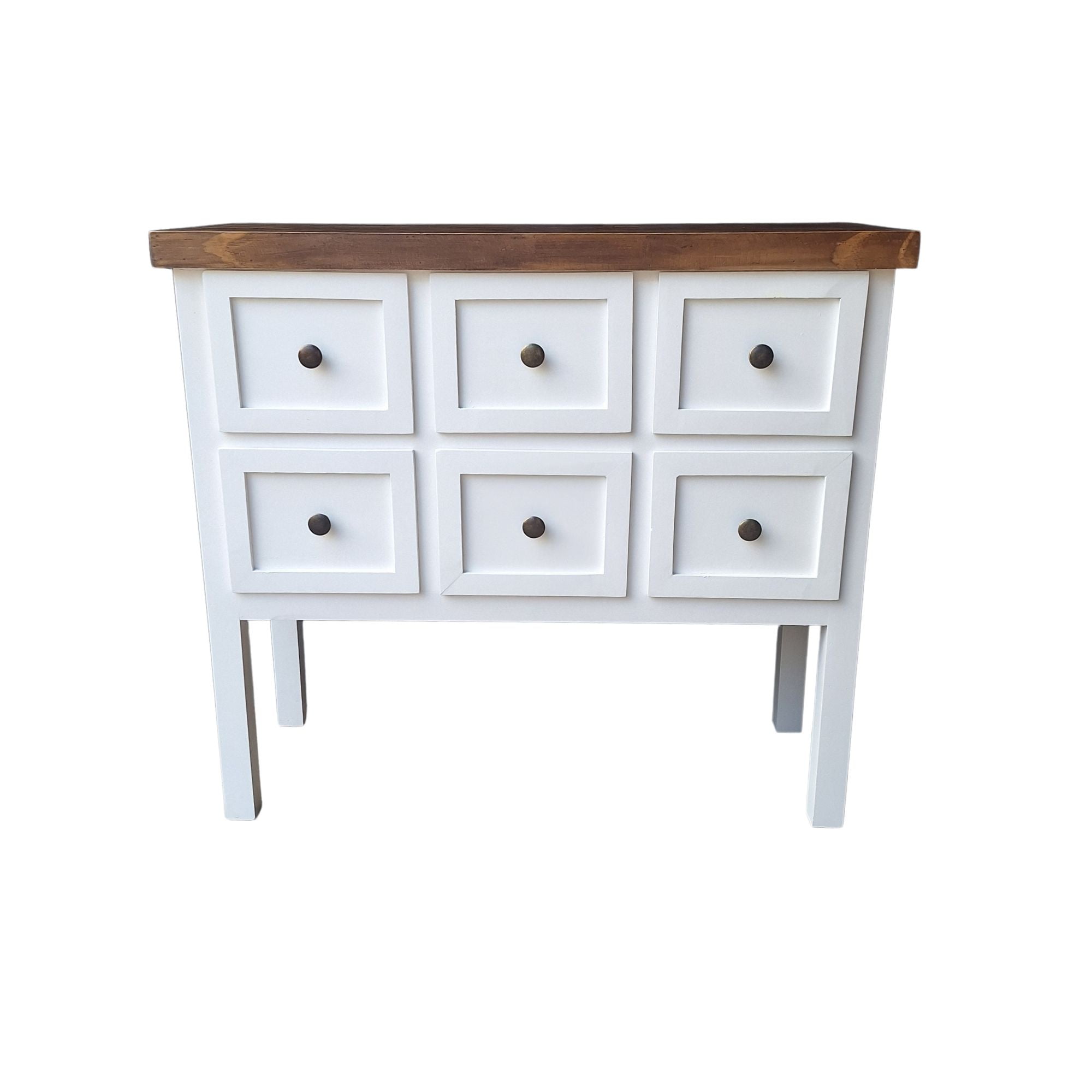 Casahoggar - Mueble Arrimo Urbino 6 Bicolor Blanco