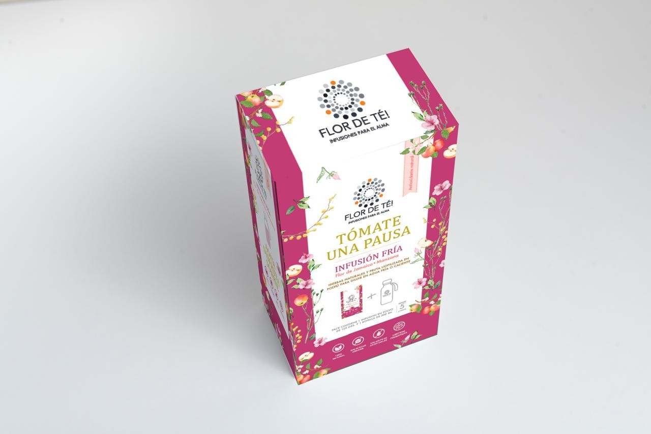 Flor De Té! - Pack Botella + Infusion Fria Rosa Jamaica Flor De Té