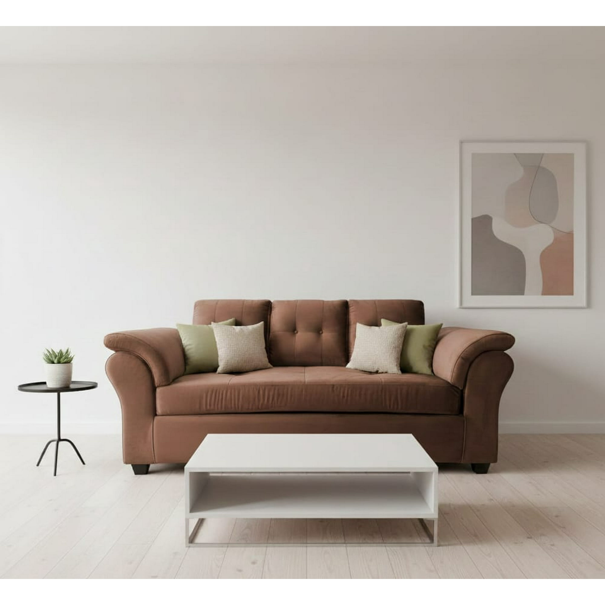 Muebles Jd - Sofá 3 Cuerpos Sira Felpa Café