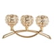 thumbnail image 1 of Candelabro De Cristal 3 Brazos Adorno De Mesa De Boda Dorado, 1 of 5